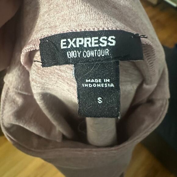 Express Body Contour Mock Neck Cut-Out Long Sleeve Bodysuit – Rose Mauve - Picture 5 of 8